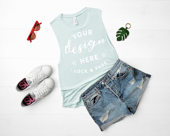 Bella Canvas 8803 Mockup Mint Muscle Tank Top Mockup Bella Canvas 8803 Mockup Mint Muscle Tank Top Mockup