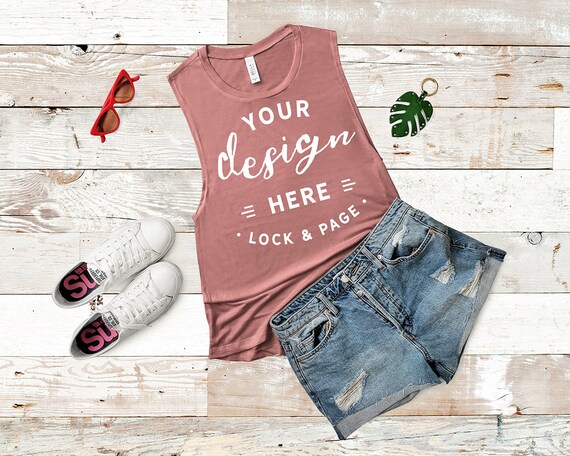 Bella Canvas 8803 Mockup Mauve Flowy Scoop Muscle Tank