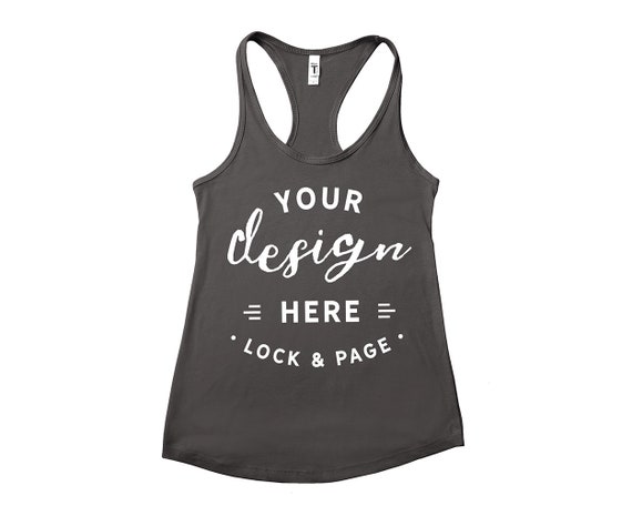 Next Level 1533 Dark Grey Mockup Tank Top Flat Next Level 1533 Dark Grey Mockup Tank Top Flat