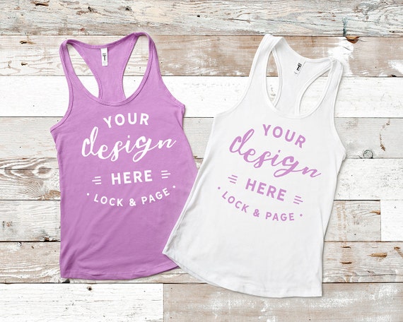 Next Level 1533 Lilac Mockup Racerback Womens White Tank