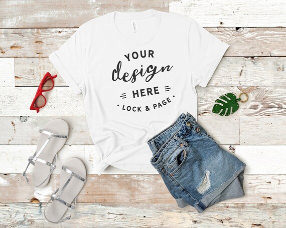 White T-Shirt Mockup Bella Canvas White 3001 Mockup T-Shirt White T-Shirt Mockup Bella Canvas White 3001 Mockup T-Shirt