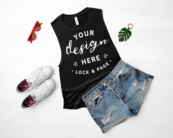 Bella Canvas 8803 Mockup Black Muscle Tank Top Mockup Bella Canvas 8803 Mockup Black Muscle Tank Top Mockup