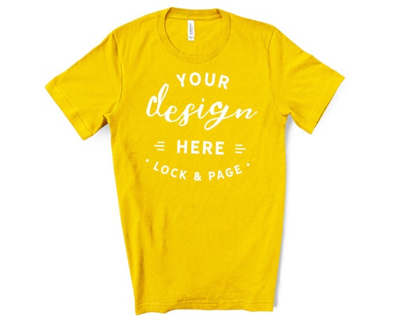 Download Free Mens Bella Canvas 3001 Yellow T-Shirt Mockup Simple Plain (PSD) | New Free 3D Logo Mockup ...