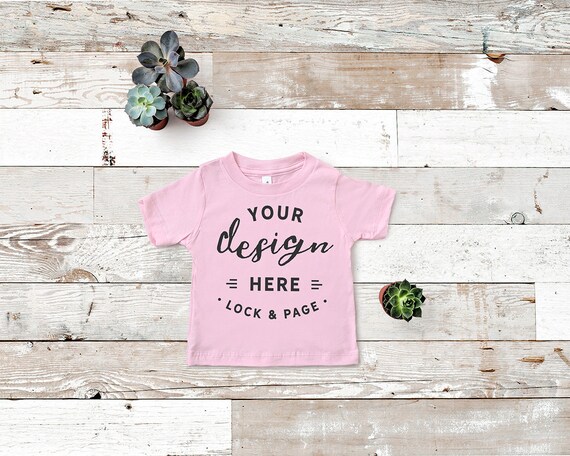Girl Pink T-Shirt Mockup Bella Canvas 3001t Unisex T-Shirt