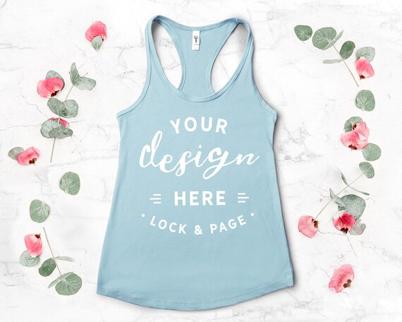 Muscle Tank Top Mockup Next Level 1533 Blue Cancun Muscle Tank Top Mockup Next Level 1533 Blue Cancun
