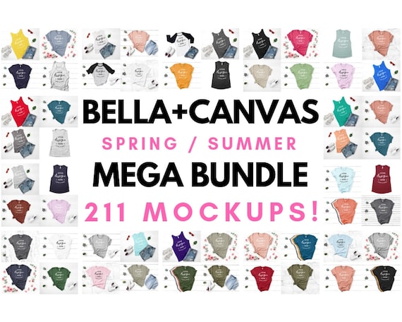 Bella Canvas T-Shirt Tank Top Mockup Mega Bundle Bella Canvas T-Shirt Tank Top Mockup Mega Bundle
