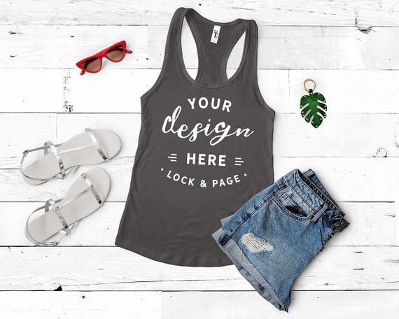 Dark Grey Next Level 1533 Mockup Flat Lay Ladies Dark Grey Next Level 1533 Mockup Flat Lay Ladies