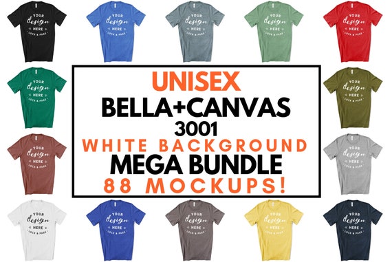 Unisex T-Shirt Mockup Bella Canvas 3001 Mega Bundle All