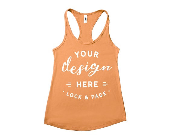 Light Orange Next Level 1533 Mockup Tank Top Flat