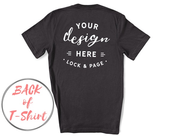 Back Of T-Shirt Mockup Dark Grey Bella Canvas 3001