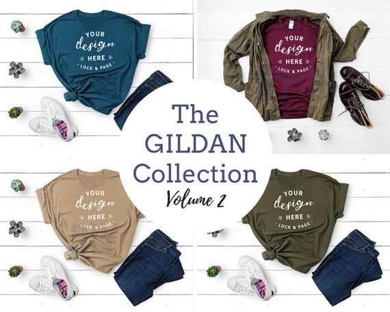 Mockup Bundle Gildan T-Shirt Flat Lay Gildan Shirt Mock Mockup Bundle Gildan T-Shirt Flat Lay Gildan Shirt Mock