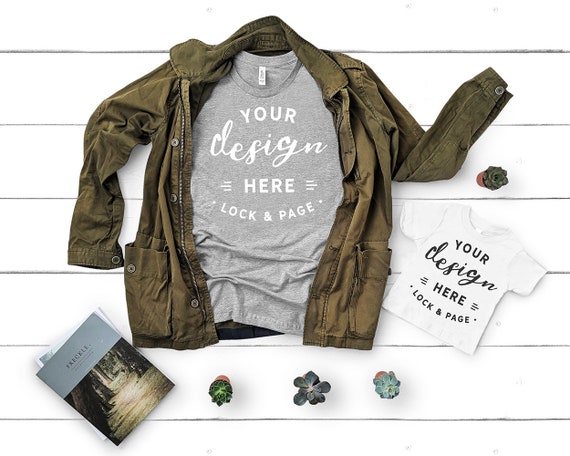T-Shirt Mockup Bella Canvas 3001t Athletic Heather Grey Father