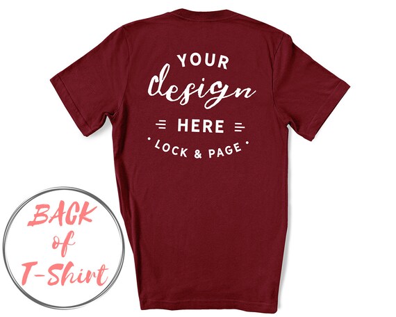 Cardinal Bella Canvas 3001 Back Of T-Shirt Mockup On