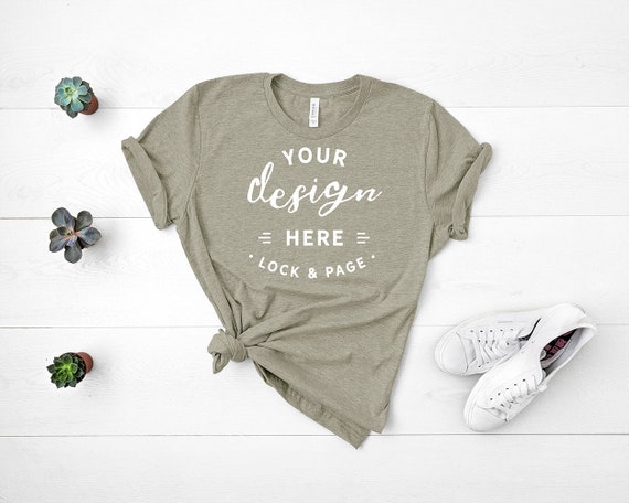 Bella Canvas 3001 Heather Stone Unisex T-Shirt Mockup Flat Bella Canvas 3001 Heather Stone Unisex T-Shirt Mockup Flat