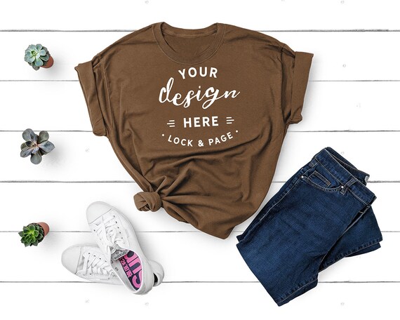 Best Create Mockups Faster With Placeit Online Mockup Generator School Creative Free Gildan 5000 Chestnut Brown Unisex T Shirt Mockup Flat Lay Psd