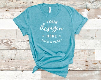 Heather Aqua Tee Etsy
