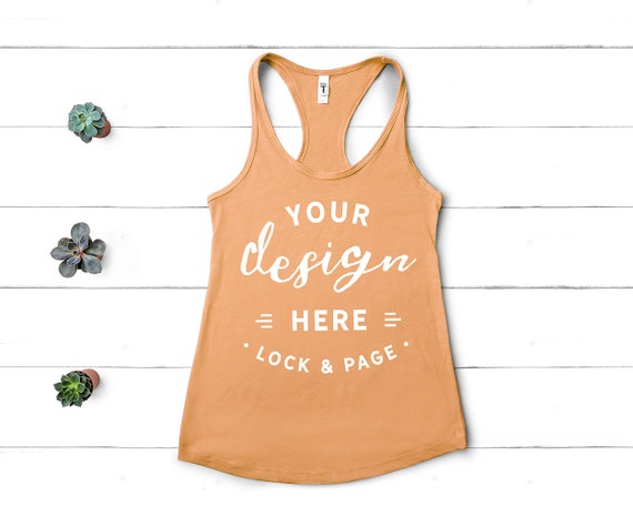 Next Level 1533 Mockup Light Orange Flat Lay Ladies