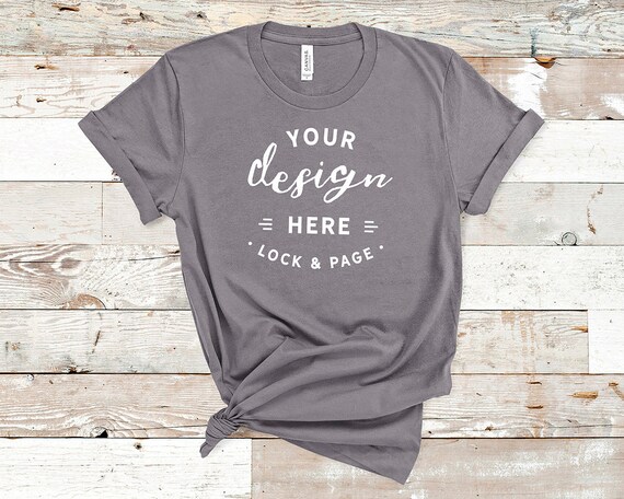 Storm Bella Canvas 3001 T-Shirt Mockup Plain Beach House