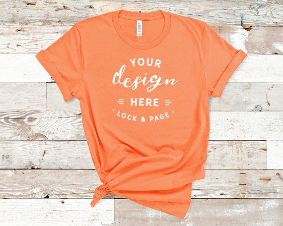 Coral Bella Canvas 3001 T-Shirt Mockup Plain Beach House Coral Bella Canvas 3001 T-Shirt Mockup Plain Beach House