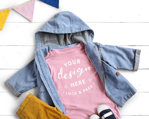 Pink Bella Canvas 3001t Toddler T-Shirt Mockup Unisex Short Pink Bella Canvas 3001t Toddler T-Shirt Mockup Unisex Short