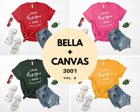 Bella Canvas Mockup Bundle 3001 T-Shirt Flat Lay Bundle