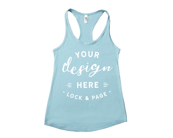 Next Level 1533 Blue Cancun Mockup Tank Top Flat Next Level 1533 Blue Cancun Mockup Tank Top Flat
