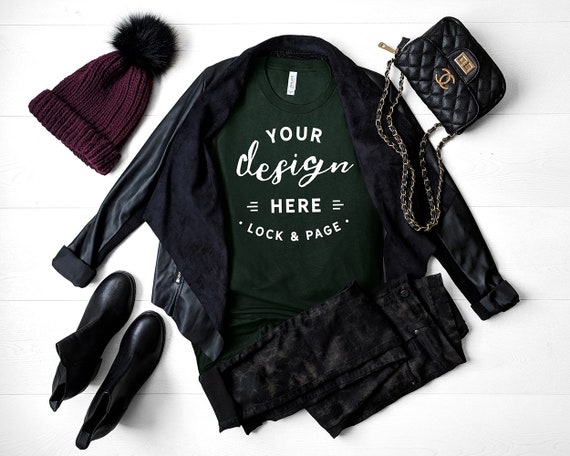 Fall T-Shirt Mockup Forest Bella Canvas 3001 Autumn Autumnal Fall T-Shirt Mockup Forest Bella Canvas 3001 Autumn Autumnal