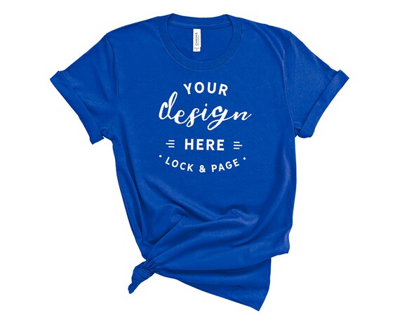 True Royal Bella Canvas 3001 T-Shirt Mockup On True Royal Bella Canvas 3001 T-Shirt Mockup On