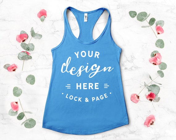 Muscle Tank Top Mockup Next Level 1533 Turquoise Floral Muscle Tank Top Mockup Next Level 1533 Turquoise Floral