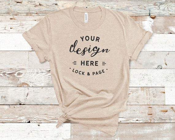 Download Heather Tan Bella Canvas 3001 T Shirt Mockup Plain Free Invoice Psd Mockup Template