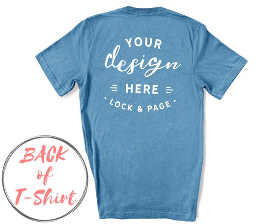 Download Back Of T Shirt Mockup Steal Blue Bella Canvas 3001 Free Mockups Design Template PSD Mockup Templates