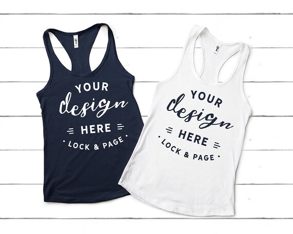 Next Level Mockup Midnight Navy 1533 And White Racerback