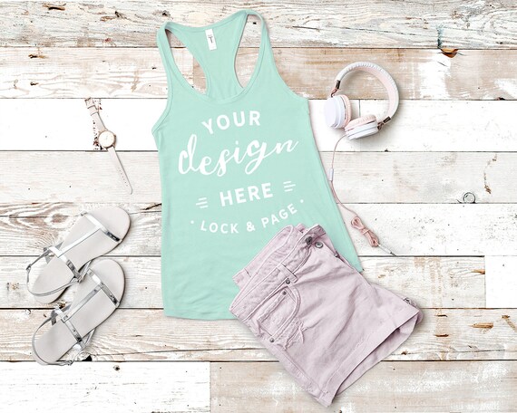 Next Level 1533 Tank Top Mockup Mint Pale Green