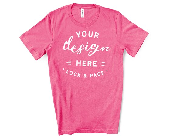 Mens Bella Canvas 3001 Charity Pink T-Shirt Mockup Simple