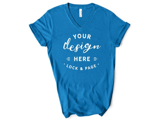 Download Deep Teal Bella Canvas 3005 Vneck T-Shirt Mockup - Free ...