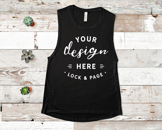 Bella Canvas 8803 Black Mockup Flowy Scoop Muscle Tank Bella Canvas 8803 Black Mockup Flowy Scoop Muscle Tank