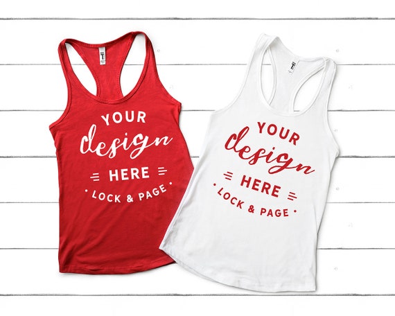 Next Level 1533 Red Mockup White Racerback Womens Tank Next Level 1533 Red Mockup White Racerback Womens Tank