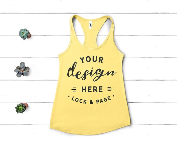 Muscle Tank Top Mockup Next Level 1533 Banana Cream