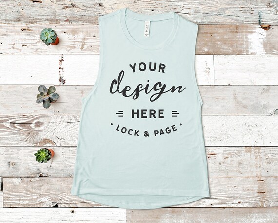 Bella Canvas 8803 Mint Mockup Flowy Scoop Muscle Tank