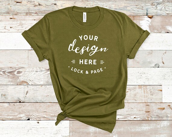 Olive Bella Canvas 3001 T-Shirt Mockup Plain Beach House Olive Bella Canvas 3001 T-Shirt Mockup Plain Beach House