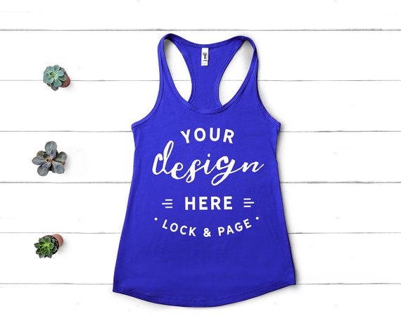 Muscle Tank Top Mockup Next Level 1533 Blue Flat Muscle Tank Top Mockup Next Level 1533 Blue Flat