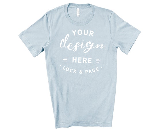 Download Free Mens Bella Canvas 3001 Light Blue T-Shirt Mockup Simple (PSD) - Download Free Mens Bella ...