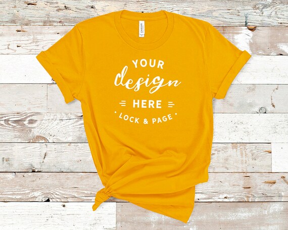 Burnt Orange Bella Canvas 3001 T-Shirt Mockup Plain Beach