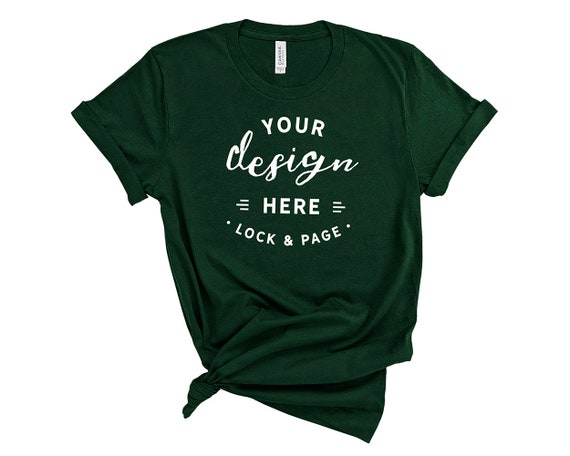 Bella Canvas 3001 Forest T-Shirt Mockup Simple Plain White
