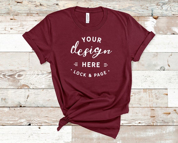 Maroon Bella Canvas 3001 T-Shirt Mockup Plain Beach House Maroon Bella Canvas 3001 T-Shirt Mockup Plain Beach House