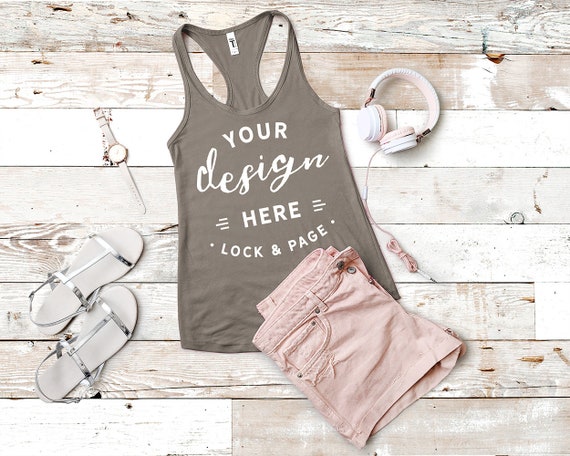 Next Level 1533 Tank Top Mockup Warm Grey Flat Next Level 1533 Tank Top Mockup Warm Grey Flat