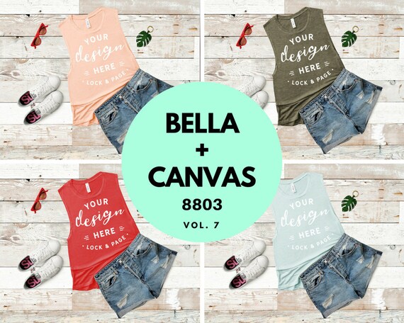 Tank Top Bundle Bella Canvas 8803 Mockup Red Peach