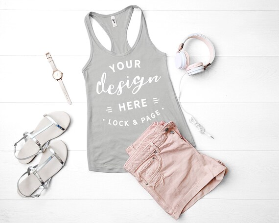 Next Level 1533 Mockup Silver Grey Flat Lay Ladies