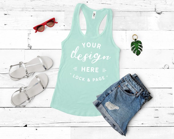 Mint Next Level 1533 Tank Top Mockup Pale Green