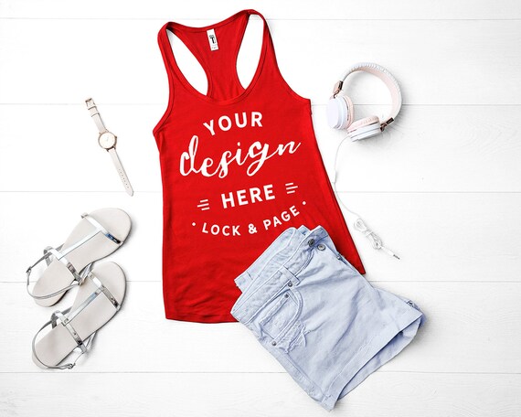 Next Level 1533 Mockup Red Crimson Flat Lay Ladies